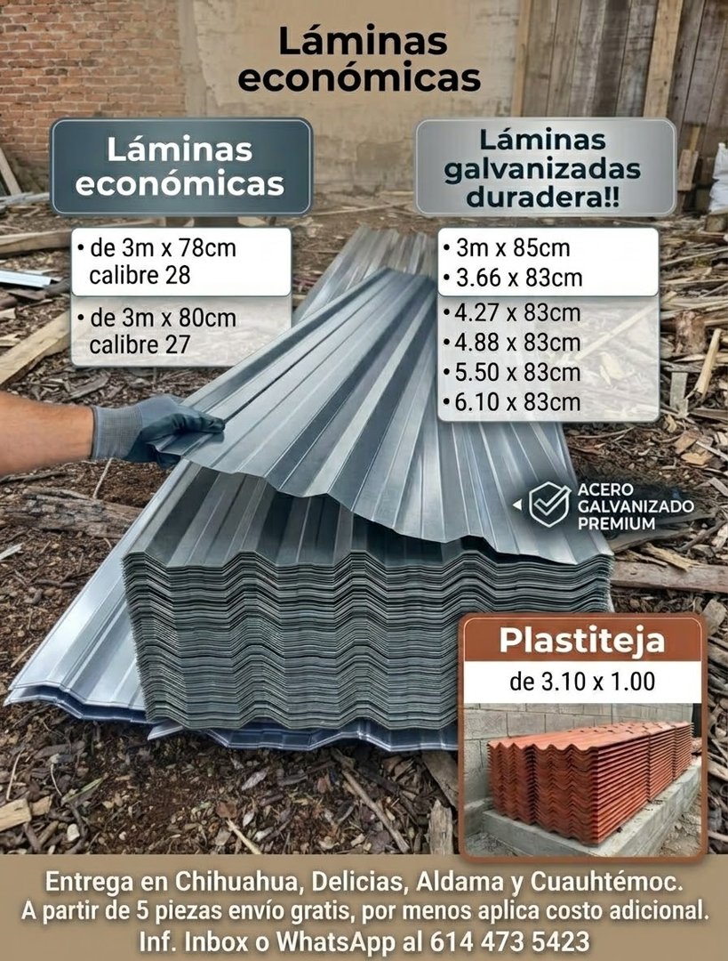 Anuncio de laminas económicas y galvanizadas: Láminas económicas y galvanizadas