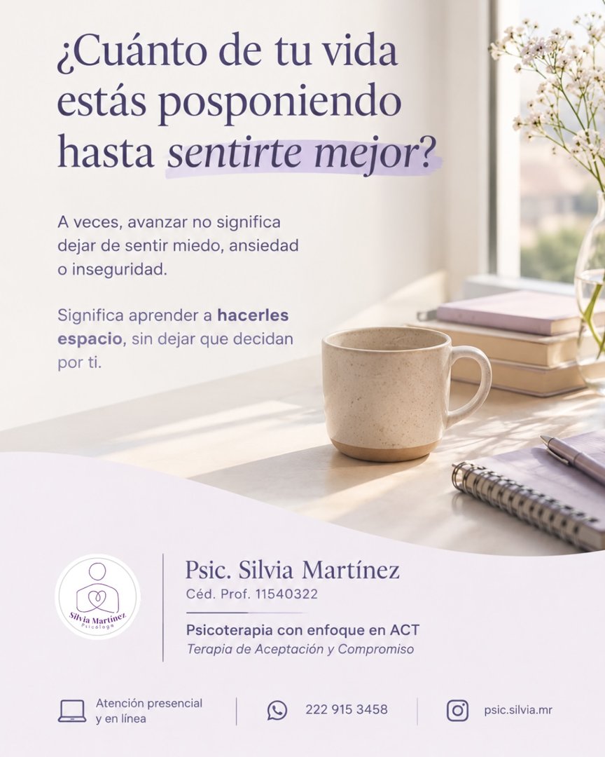 Anuncio de Psic. Silvia Martínez: Psicoterapia con enfoque en ACT