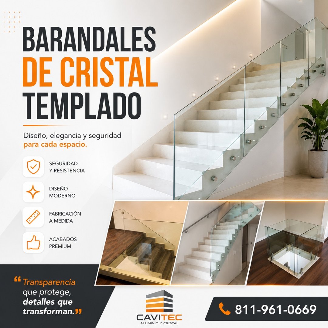 Anuncio de Cavitec: Barandales de cristal templado
