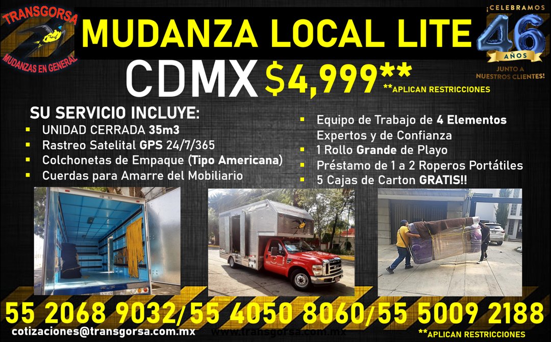 Anuncio de Mudanzas Transgorsa: Mudanza local lite