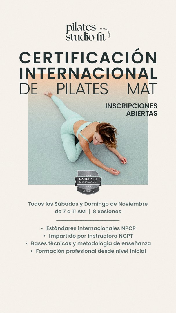 Anuncio de Pilates Studio Fit by Abril de Landa Cancún: Certificación de Pilates Mat