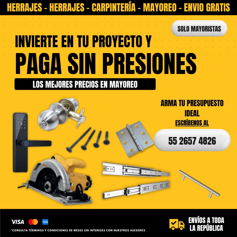 Anuncio de TWO Herrajes: herrajes y carpintería