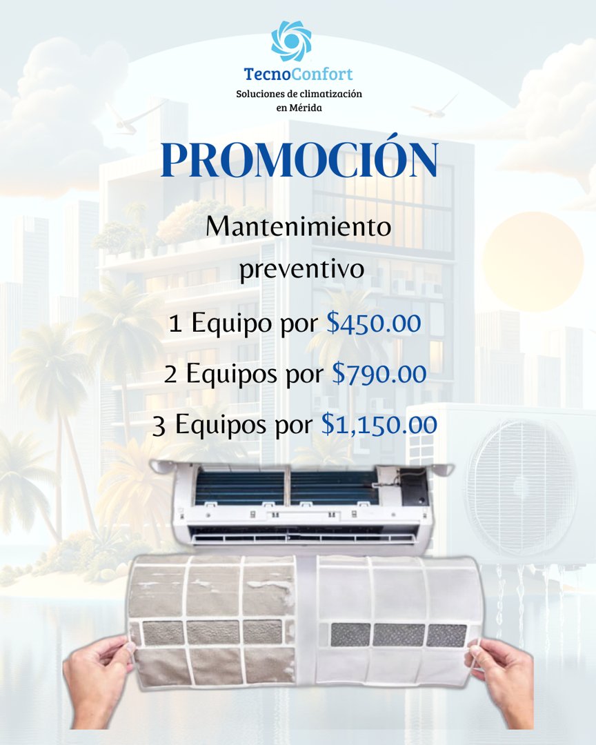 Anuncio de TecnoConfort-Técnico en Aires Acondicionados: Mantenimiento preventivo de aire acondicionado