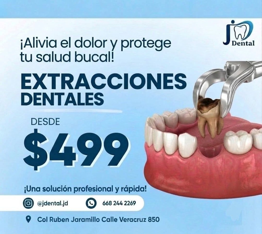 Anuncio de JDental: extracciones dentales