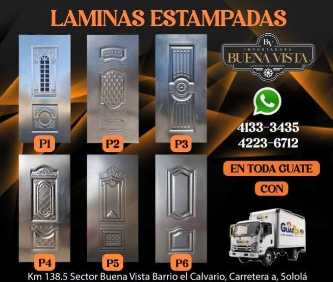 Anuncio de Sololá Comercial Buena Vista: Láminas estampadas para puertas