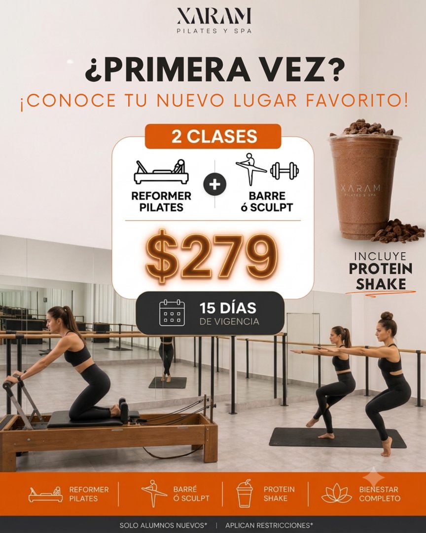 Anuncio de XARAM Pilates y Spa: Paquete inicial de 2 clases de Pilates y Spa