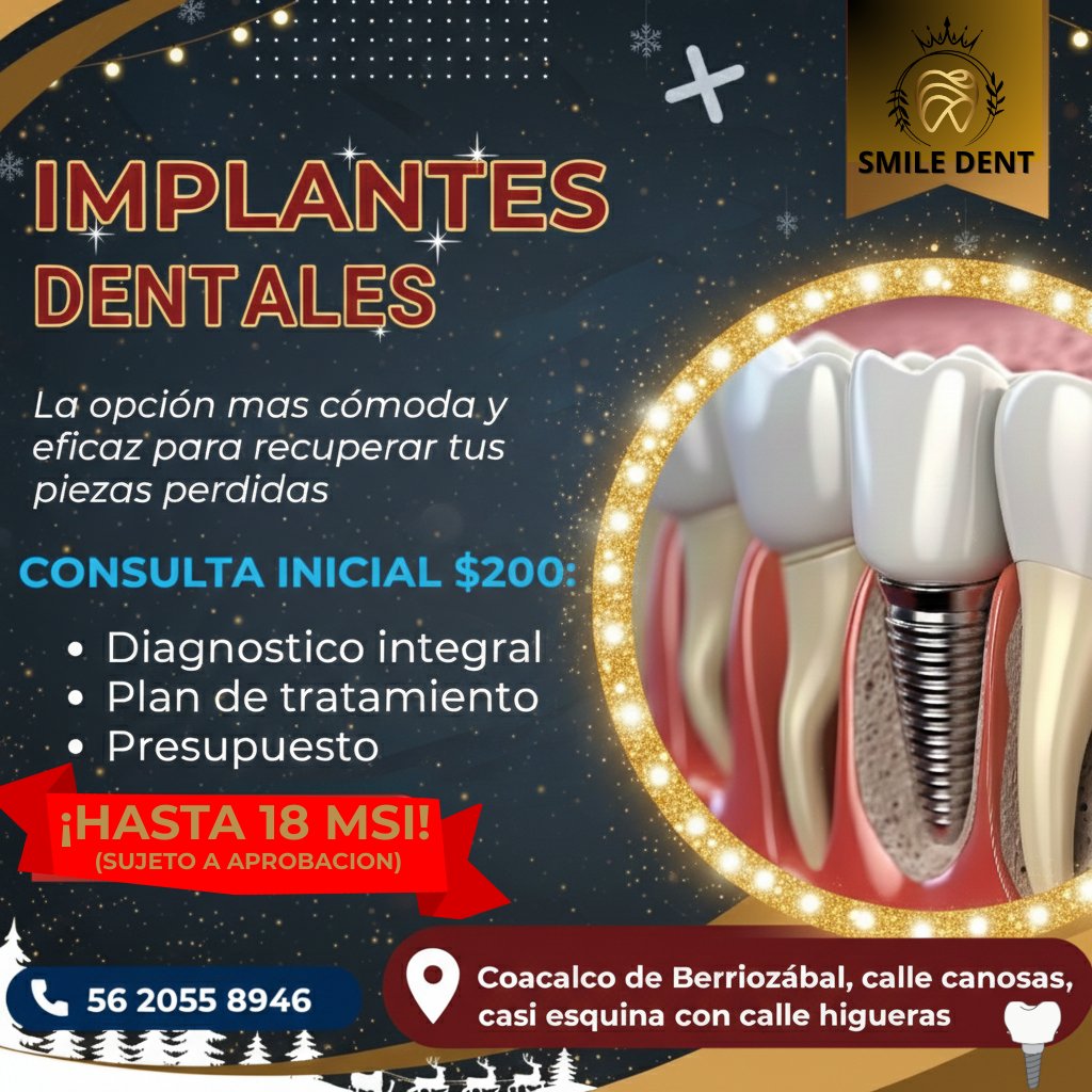 Anuncio de Smile Dent: Implantes dentales