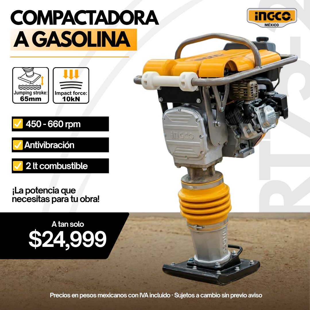 Anuncio de Ingco Tools México: Compactadora a gasolina