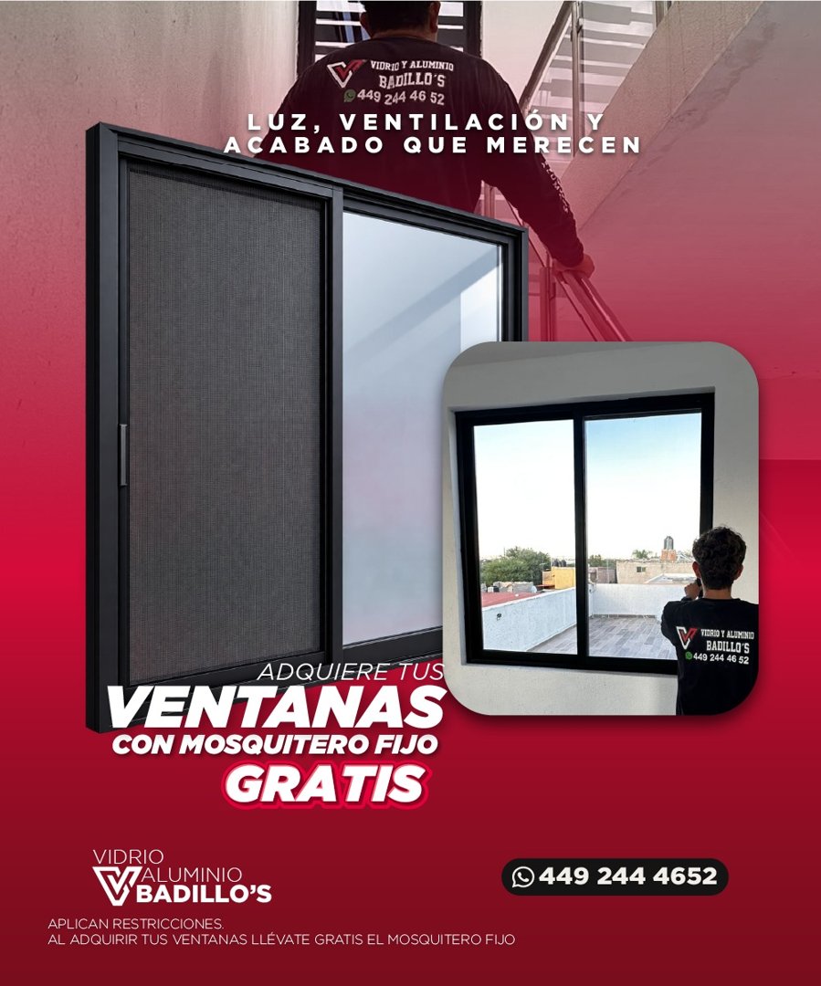 Anuncio de Aluminio Y Vidrio Badillo's: ventanas de aluminio y cristal