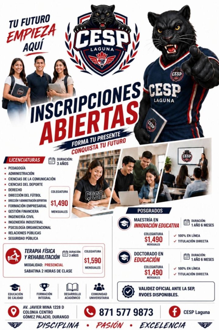 Anuncio de CESP-Laguna: educación