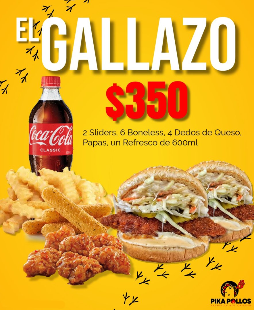 Anuncio de Pika Pollos Lázaro Cárdenas: combo