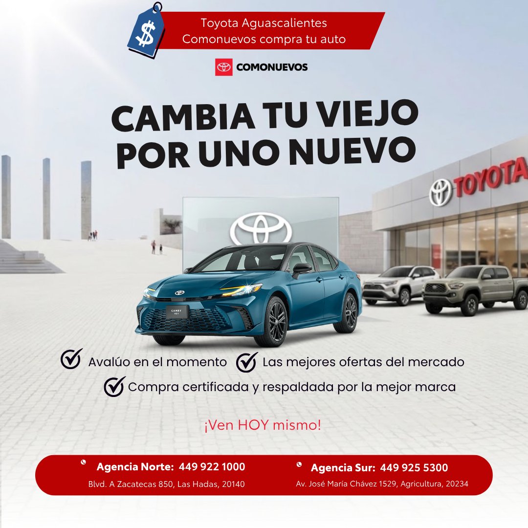 Anuncio de Toyota Aguascalientes Seminuevos: compra de autos