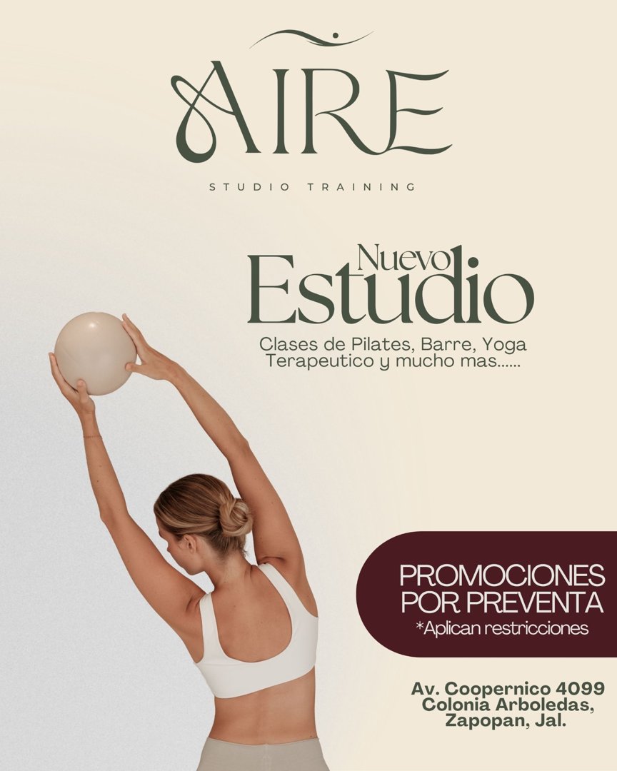 Anuncio de Aire Studio Training: clases de pilates, barre y yoga