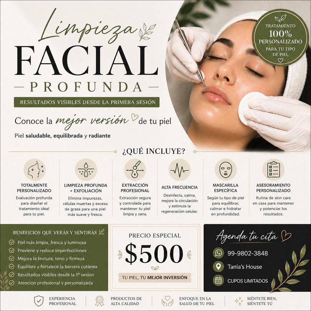 Anuncio de Tania's House: Limpieza facial profunda