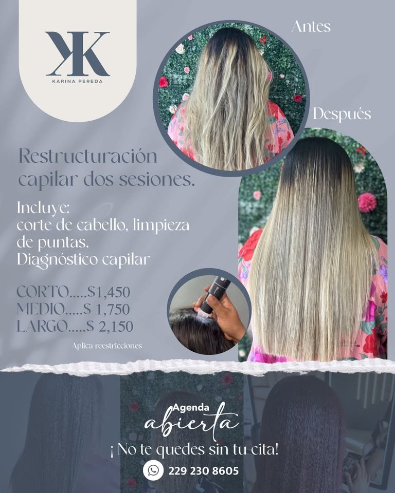Anuncio de Kkarina Pereda Colorimetrista: Restructuración capilar