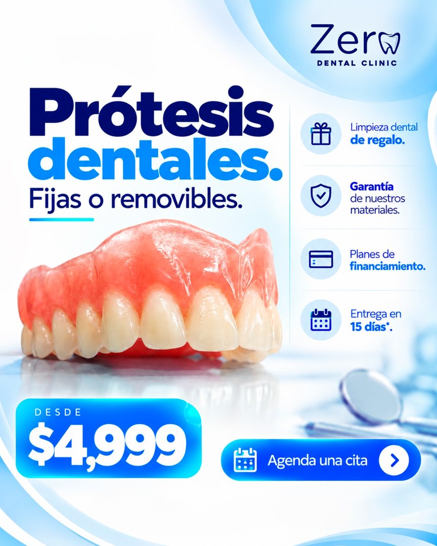 Anuncio de Zero Dental Clinic Coyoacán: prótesis dentales