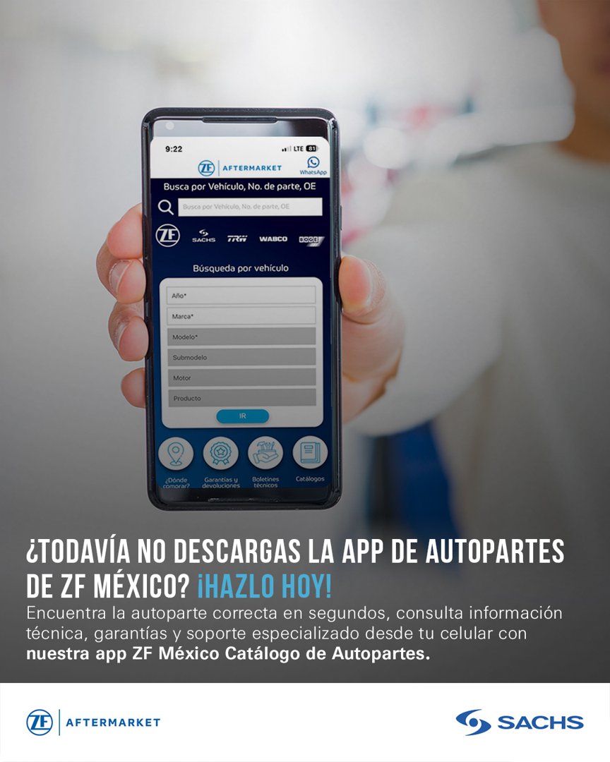 Anuncio de SACHS: app de autopartes