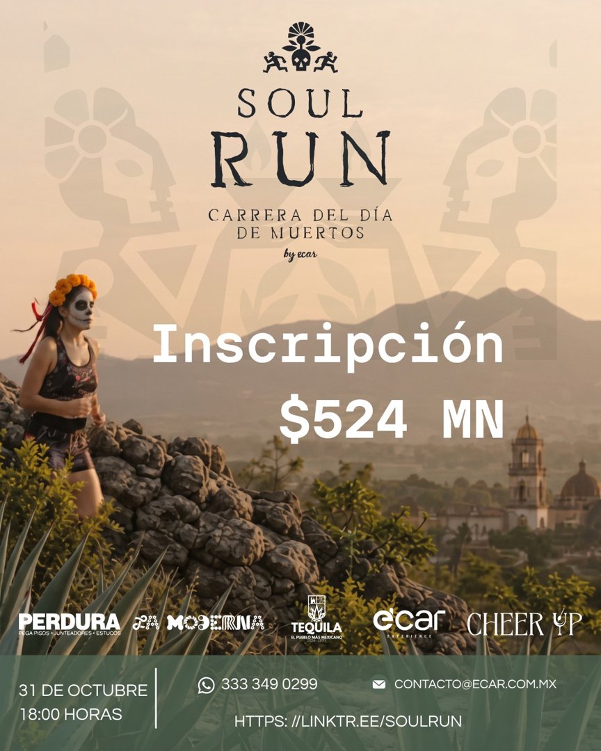 Anuncio de Soulrunmx: Carrera del Día de Muertos