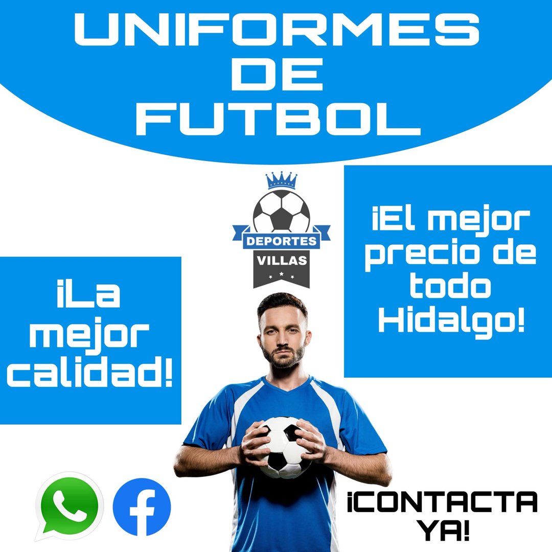 Anuncio de Deportes Villas: uniformes de futbol