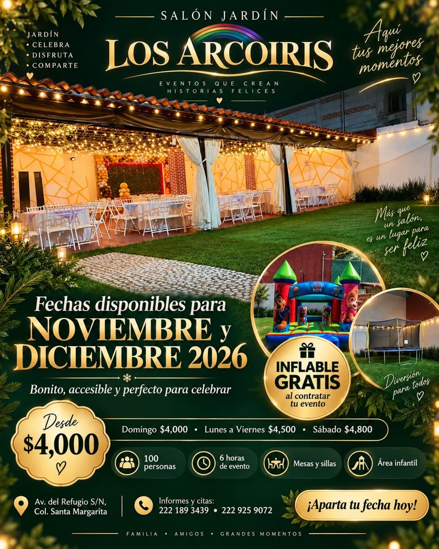 Anuncio de Jardín de Fiestas  "Los Arcoíris": Salón y jardín para eventos