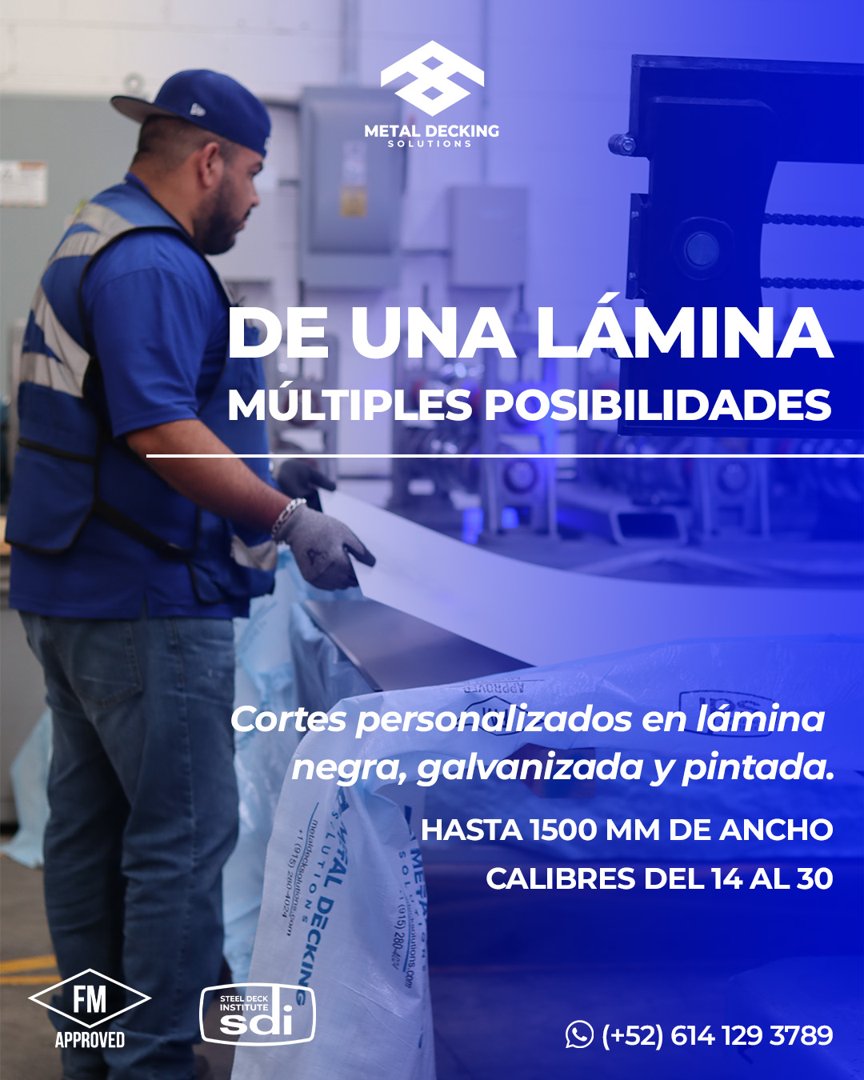 Anuncio de Metal Decking Solutions: cortes personalizados de lámina