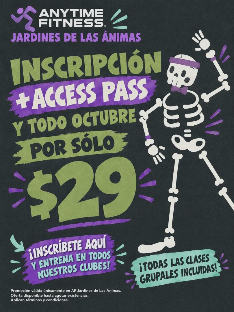 Anuncio de Anytime Fitness Jardines de las Animas Xalapa: acceso a gimnasio