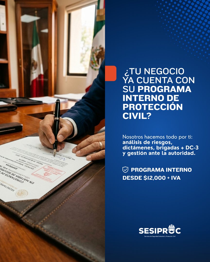 Anuncio de Sesiproc: programa interno de protección civil