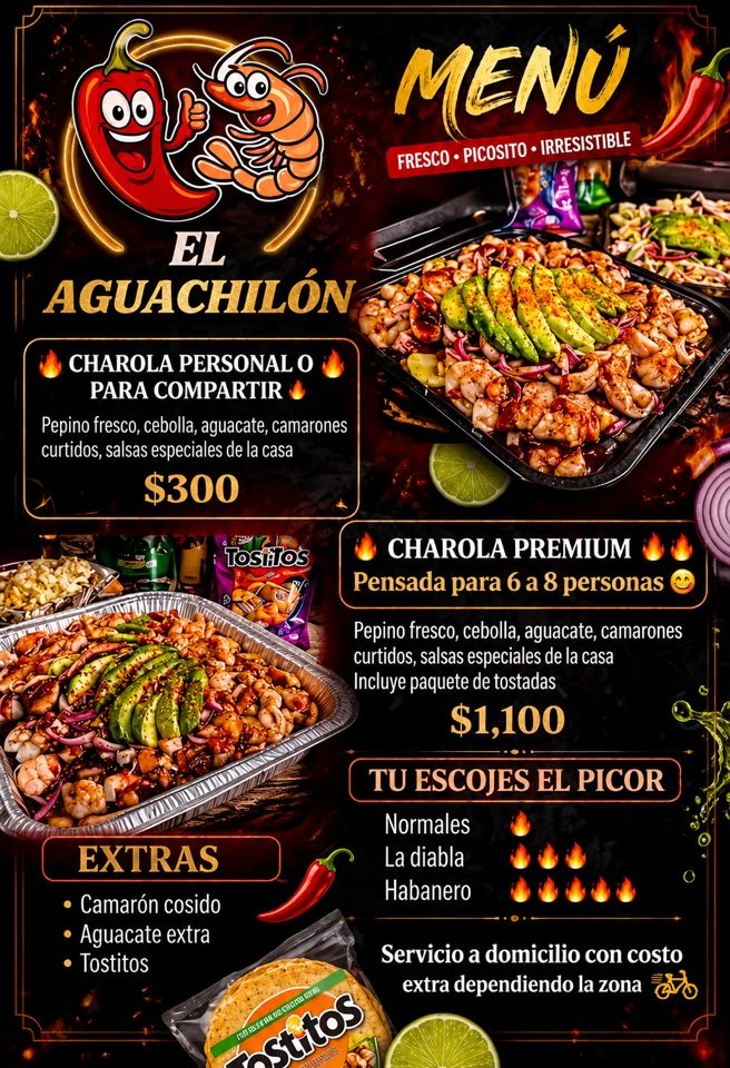 Anuncio de El Aguachilon: Charola de camarones