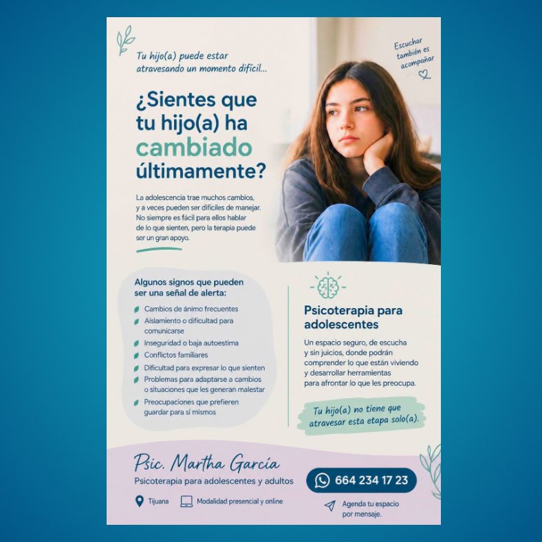 Anuncio de Psic.Martha García: Psicoterapia para adolescentes y adultos