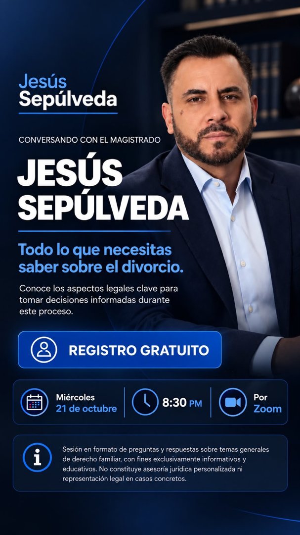 Anuncio de Abogado Jesús Sepúlveda: sesión informativa gratuita sobre divorcio