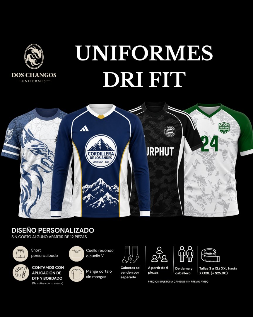 Anuncio de Dos Changos: Uniformes deportivos