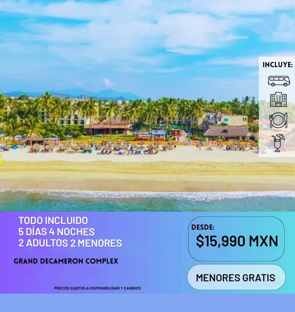 Anuncio de Global Mkt Group: paquete de vacaciones todo incluido