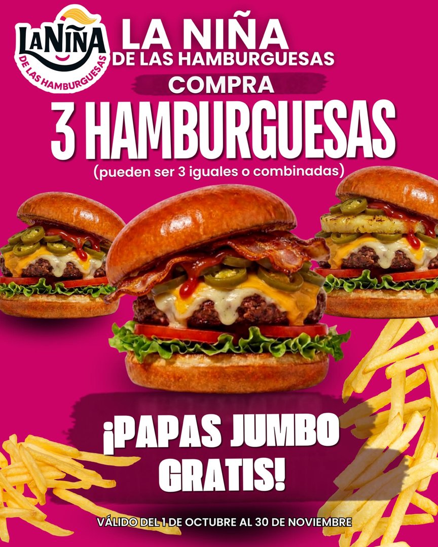 Anuncio de La Niña De Las Hamburguesas: hamburguesas
