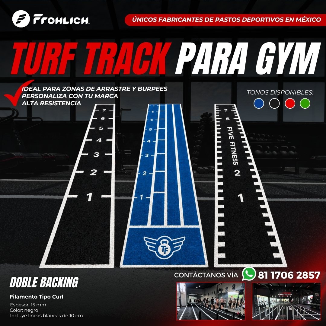 Anuncio de Frohlich: Turf Track para gimnasios