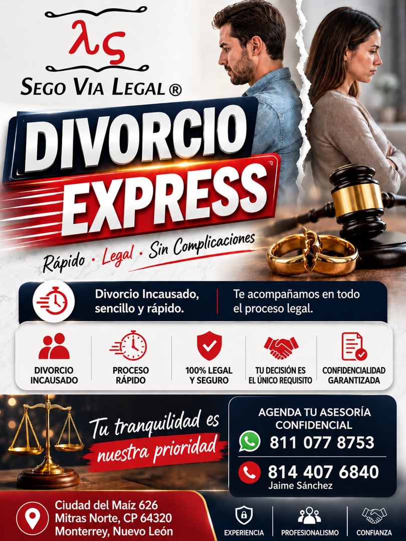 Anuncio de Sego Via Legal: asesoría legal para divorcio incausado