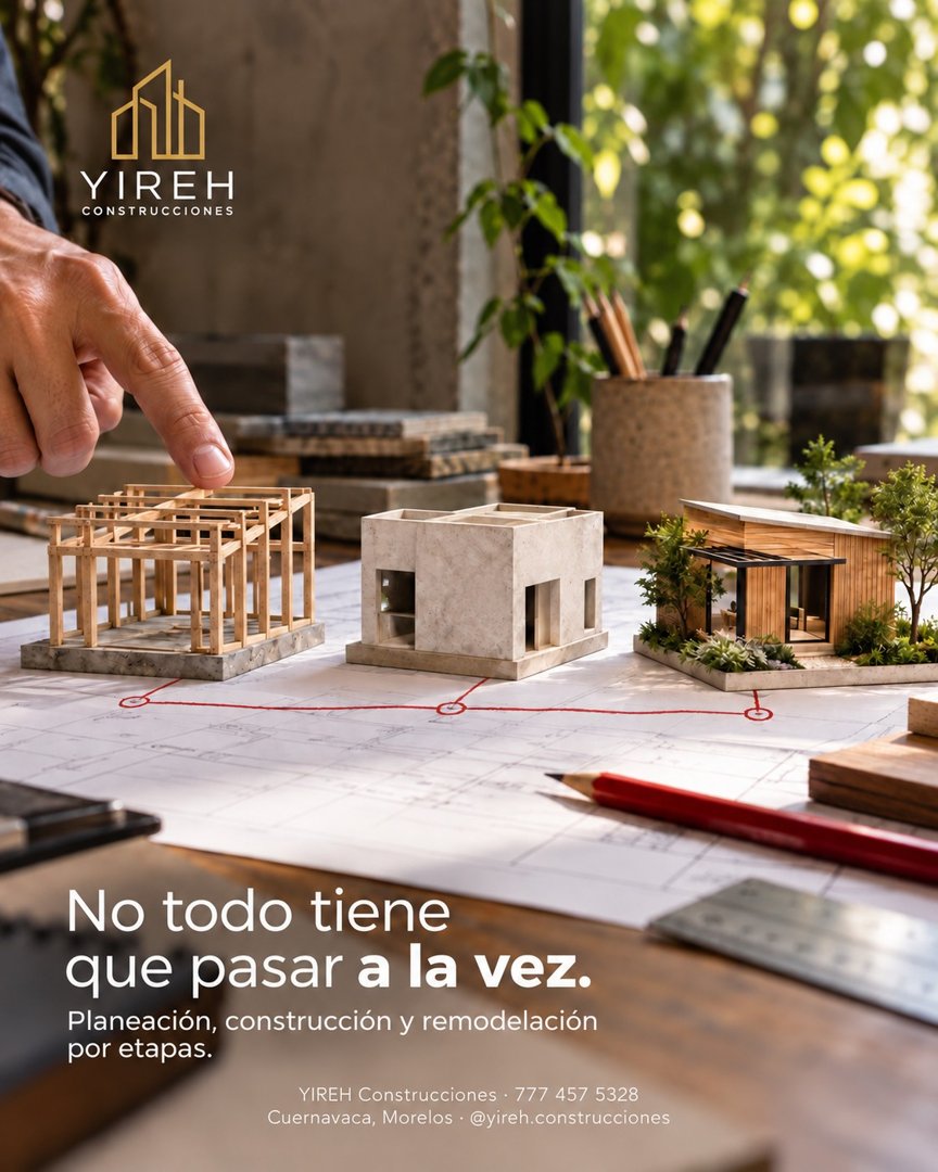 Anuncio de YIREH: Planeación, construcción y remodelación por etapas