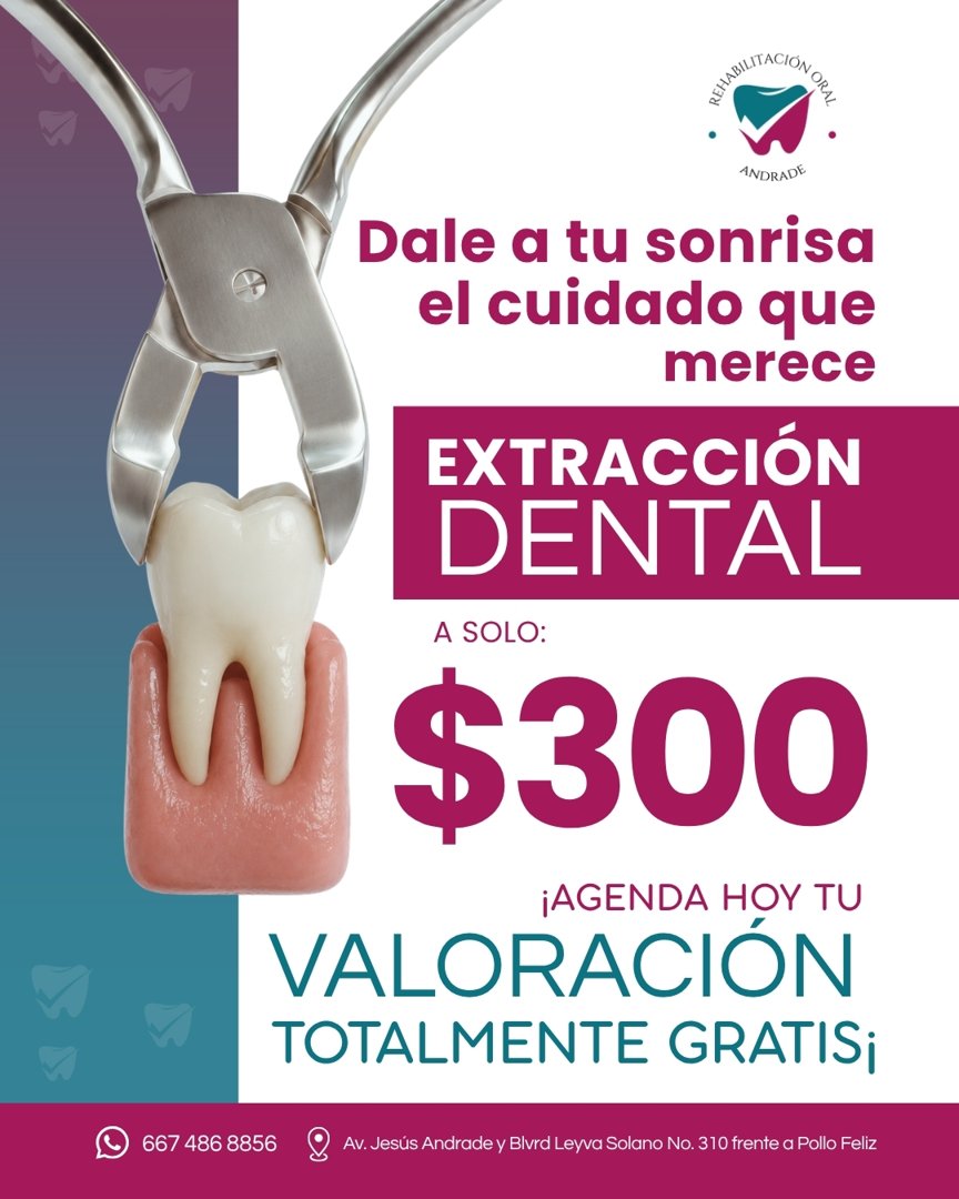 Anuncio de Rehabilitación Oral Andrade: extracción dental