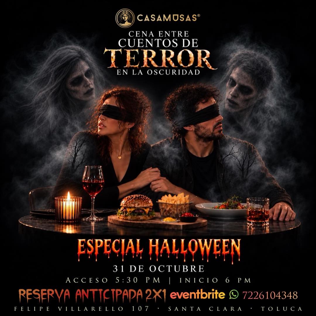 Anuncio de Casa Musas: Cena entre cuentos de terror