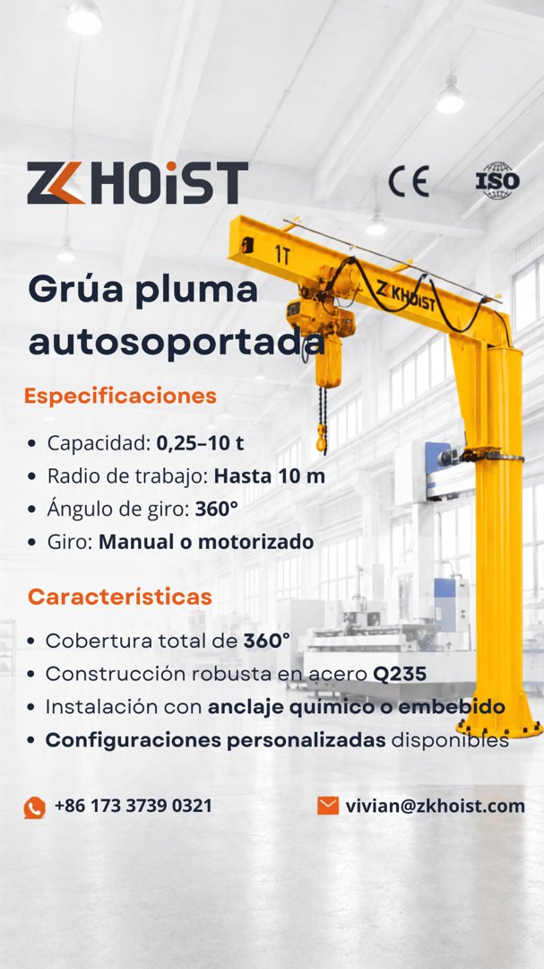 Anuncio de Zkhoist Cranes: Grúa pluma autosoportada