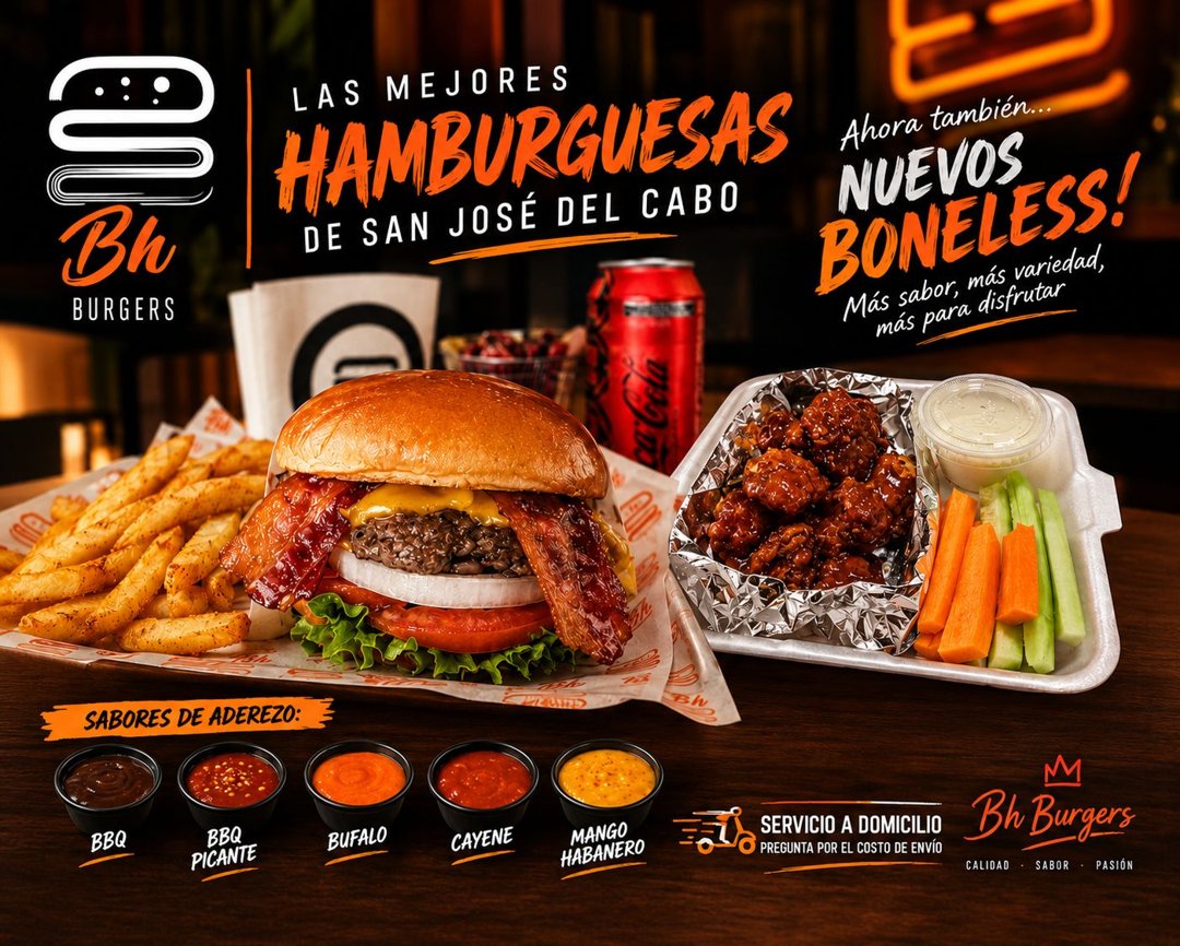 Anuncio de BH Burger at Home: hamburguesas