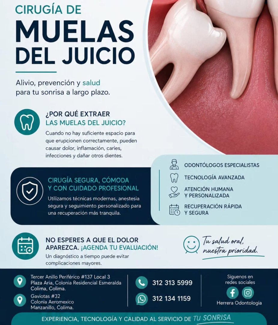 Anuncio de Herrera Odontologia: extracción de muelas del juicio