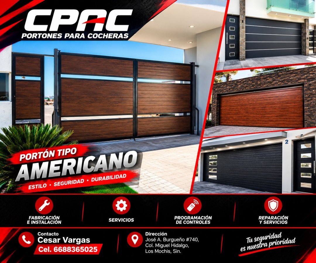 Anuncio de Cpac Portones: portones para cocheras