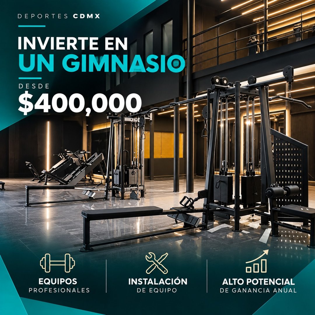 Anuncio de Deportes CDMX: Equipamiento profesional para gimnasios