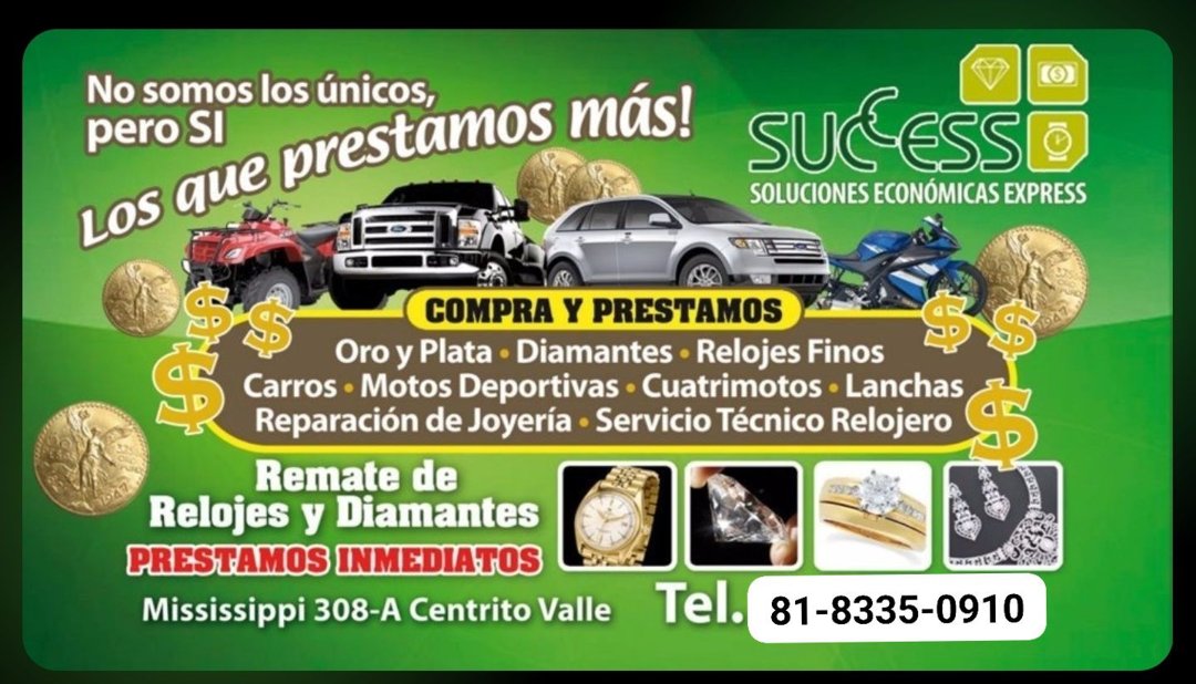 Anuncio de Success Soluciones Economicas Express: préstamos prendarios