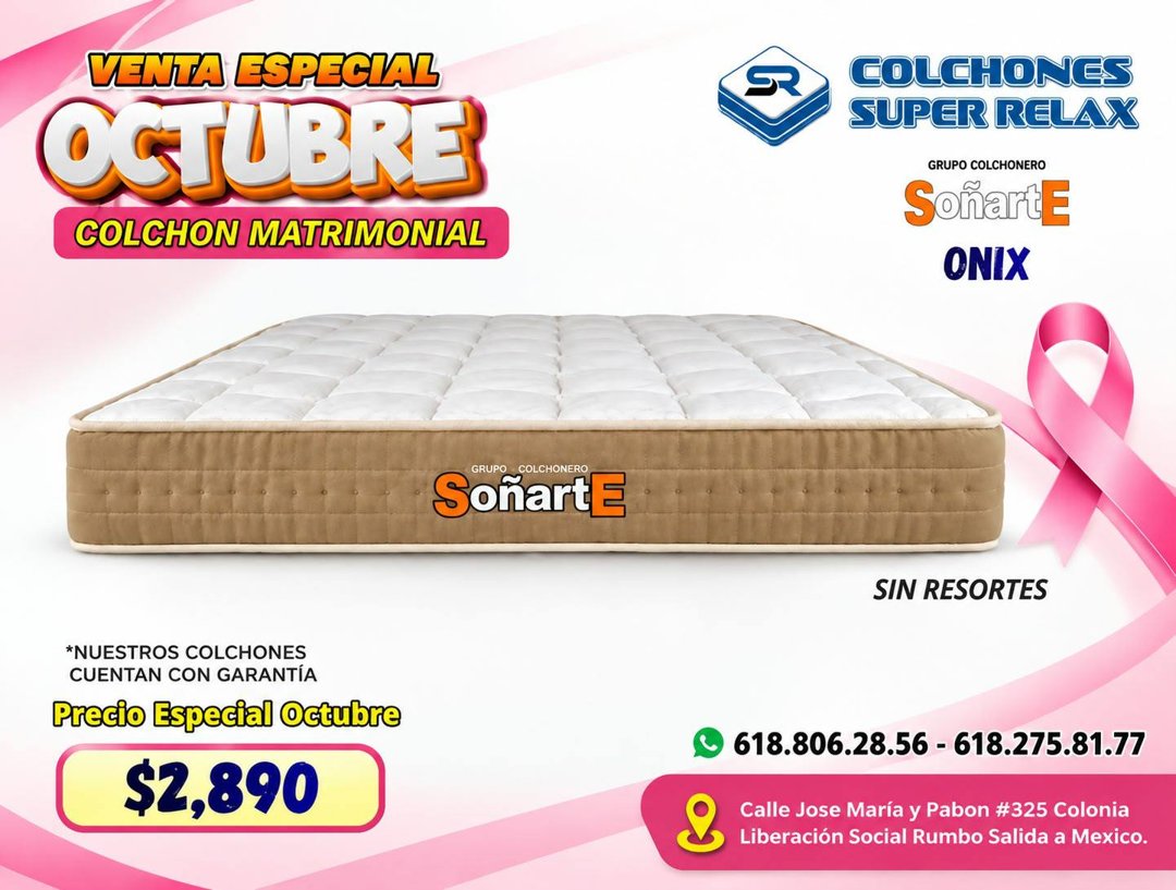 Anuncio de Colchones super relax Durango: colchón matrimonial