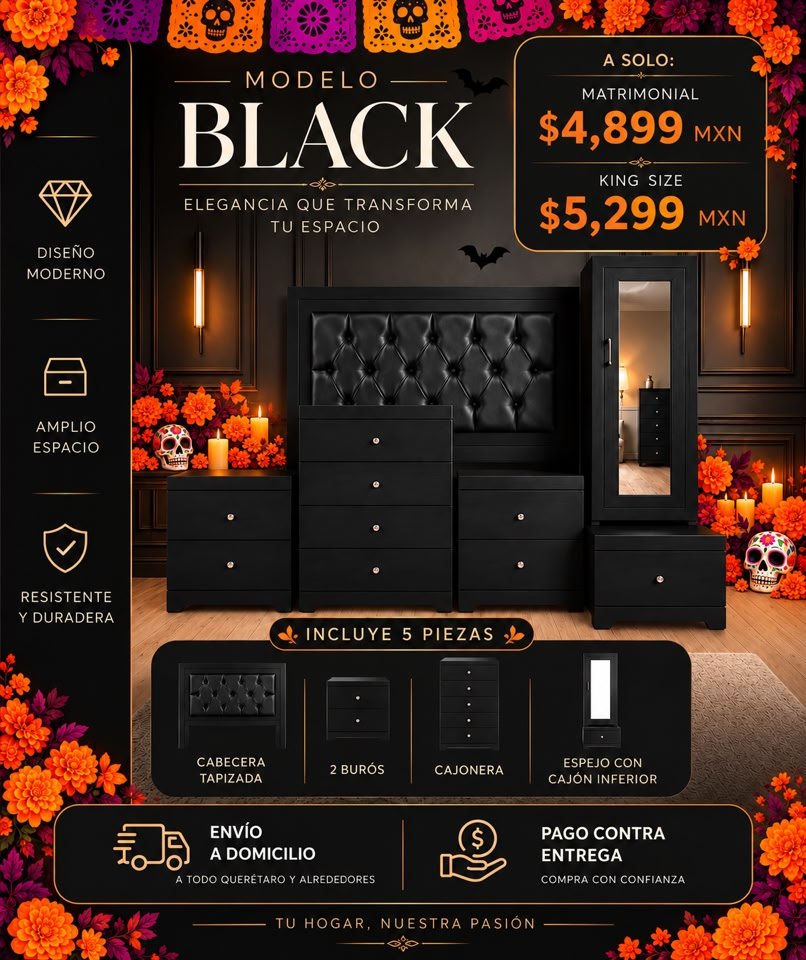 Anuncio de Gran Mueble Mayoreo: Recámara Black