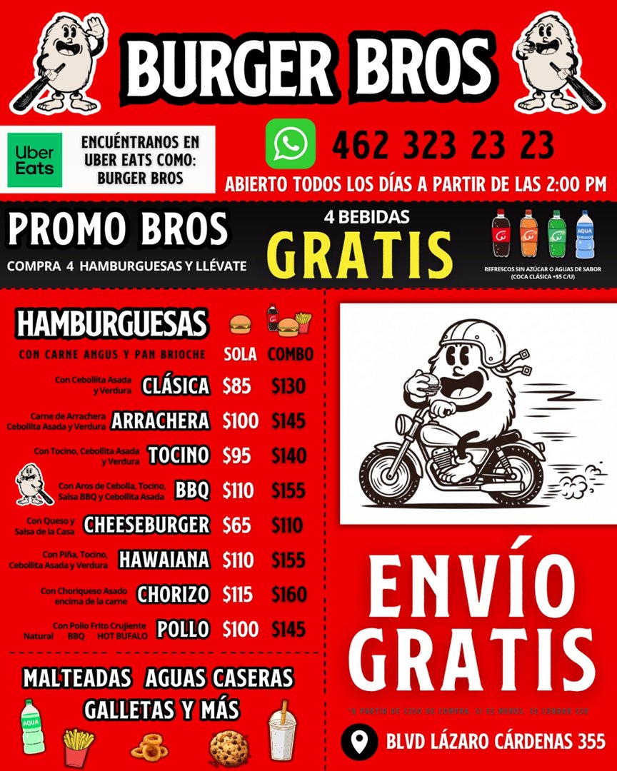 Anuncio de Burger Bros: hamburguesas