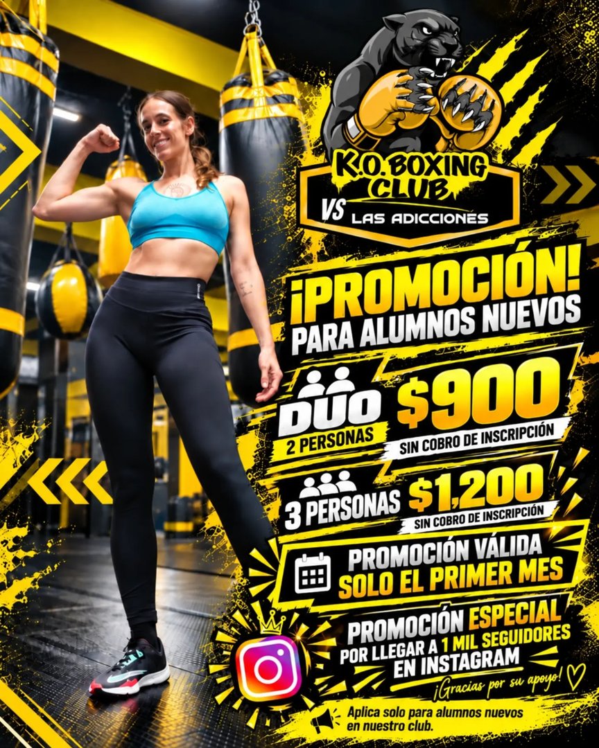 Anuncio de ko_vs_las_adicciones_club: clases de boxeo