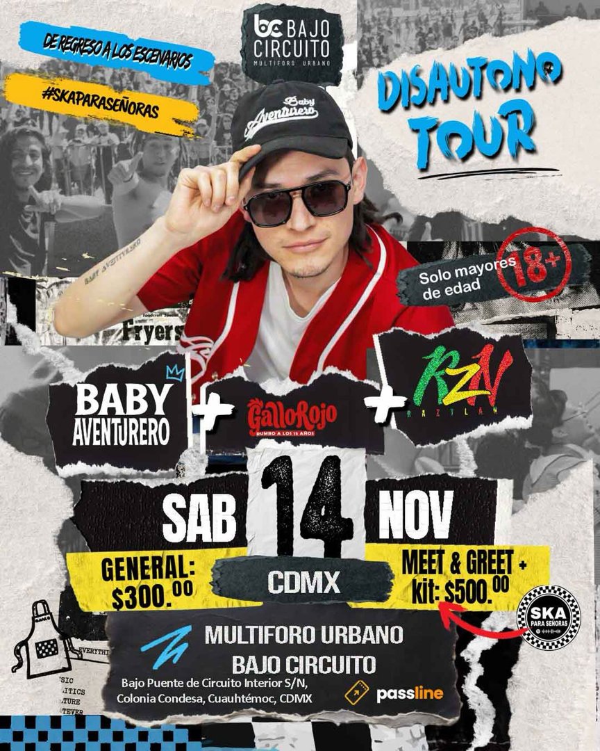 Anuncio de Baby Aventurero: concierto de Baby Aventurero
