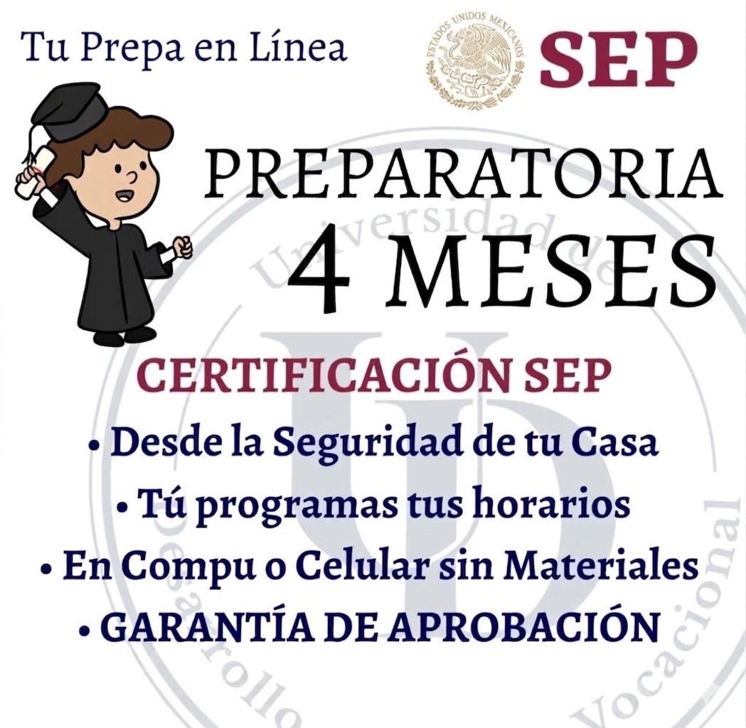 Anuncio de Preparatoria en línea SEP Unidev: Preparatoria en línea SEP